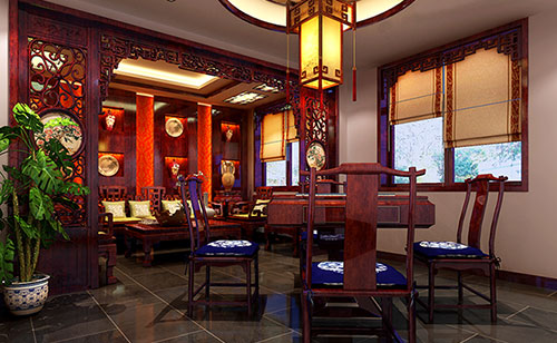 谯城古典中式风格茶楼包间设计装修效果图
